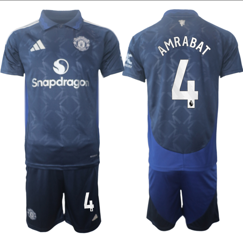 Men 2024-2025 Club Manchester United away blue #4 Soccer Jersey->manchester united jersey->Soccer Club Jersey